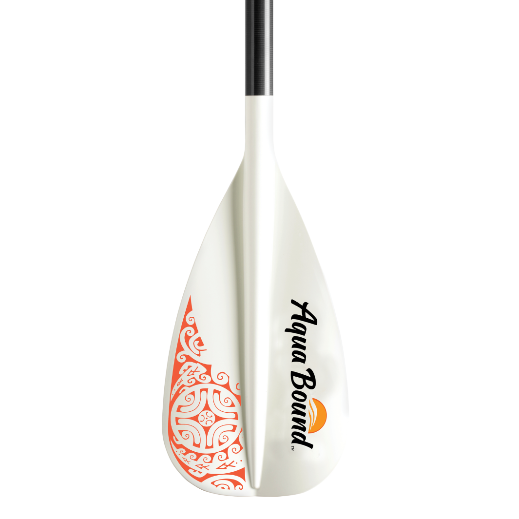Lyric 2-piece SUP paddle blade front orange pattern