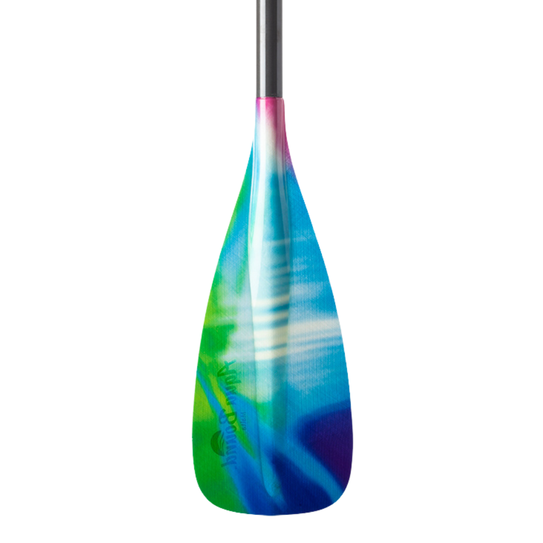 Malta fiberglass 2-piece northern lights SUP paddle blade power face#color_northern-lights