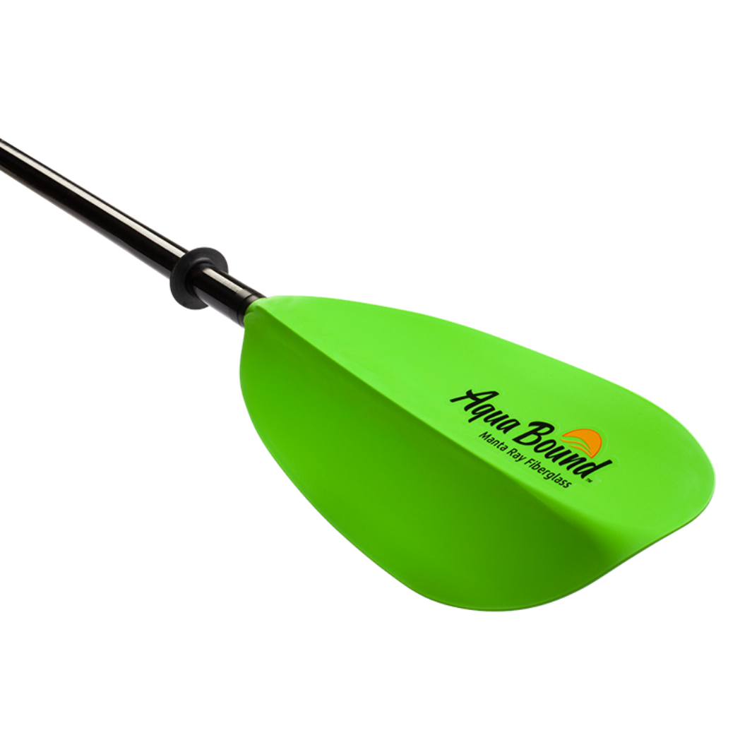 manta ray fiberglass 2-piece snap button electric green blade angled#color_electric-green