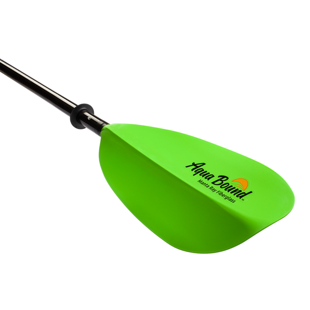 manta ray fiberglass 4-piece snap button electric green blade angled#color_electric-green