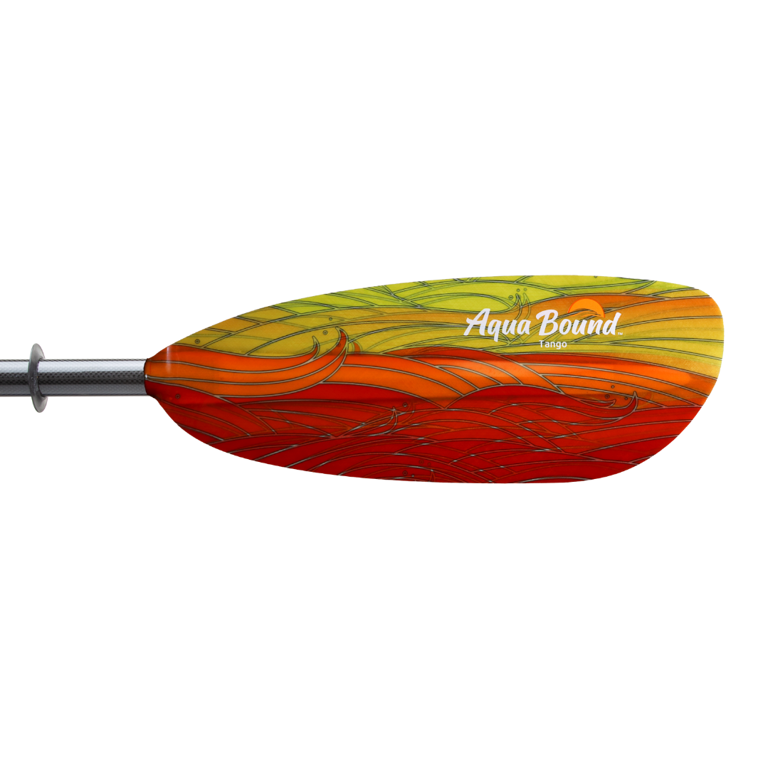 tango fiberglass bent shaft kayak paddle fuego right blade#color_fuego