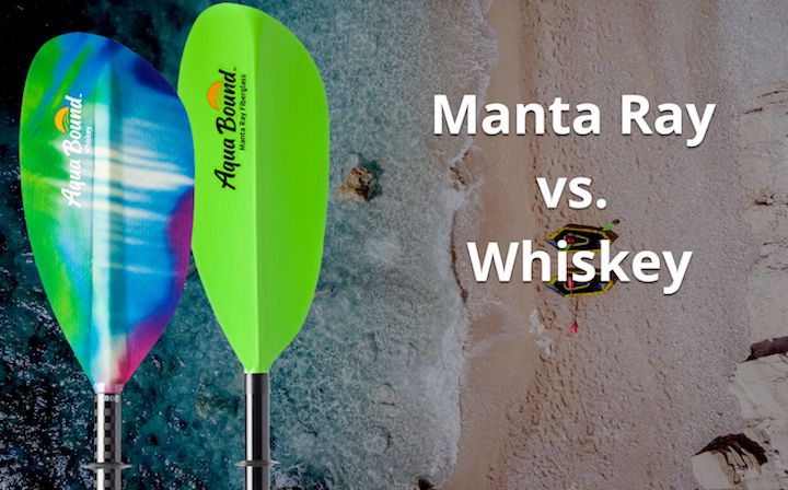 "manta ray vs whiskey" with two kayak paddles blades