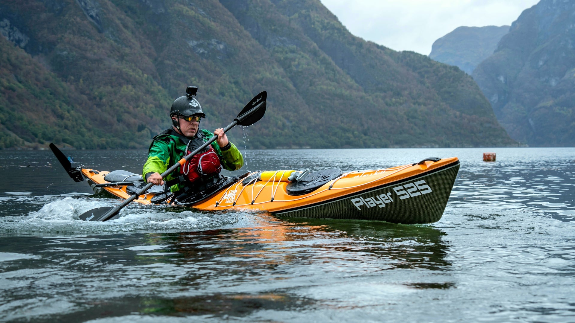 a man in a kayak