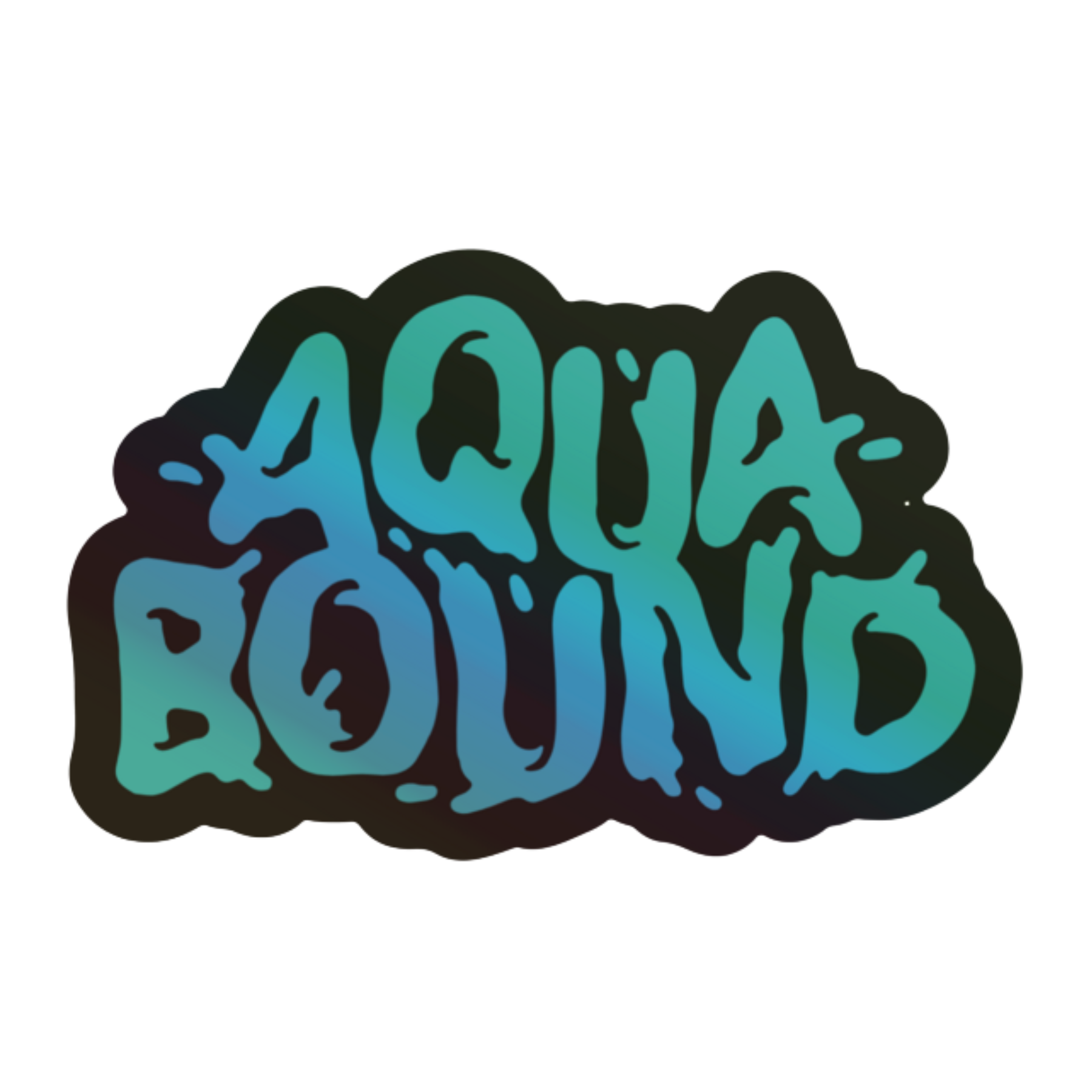 Splash Aqua Bound Holographic  Sticker