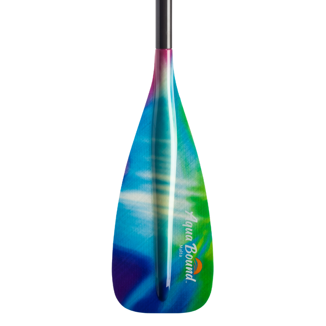 Malta fiberglass 2-piece northern lights SUP paddle blade front#color_northern-lights