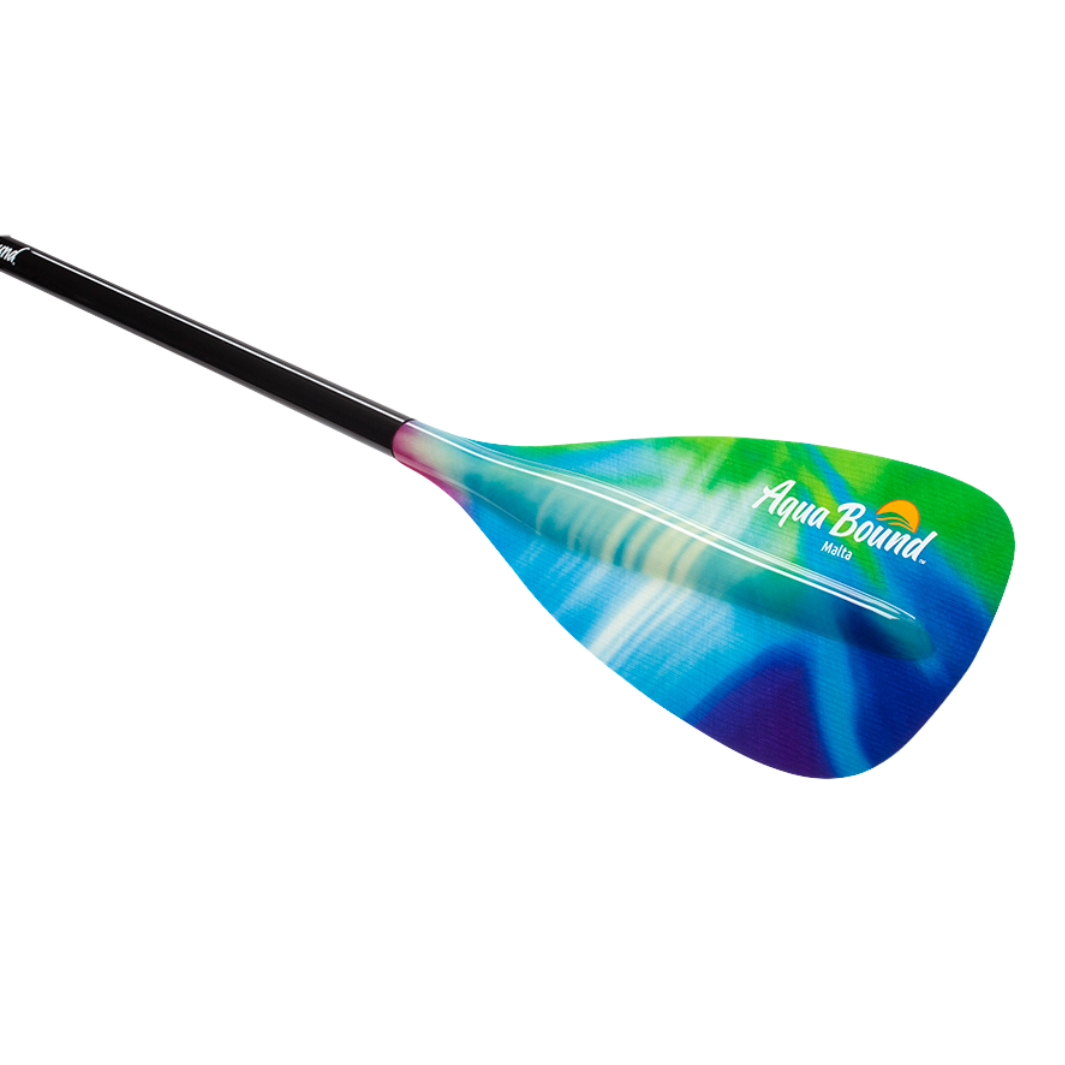 Malta fiberglass 2-piece northern lights SUP paddle blade angled#color_northern-lights