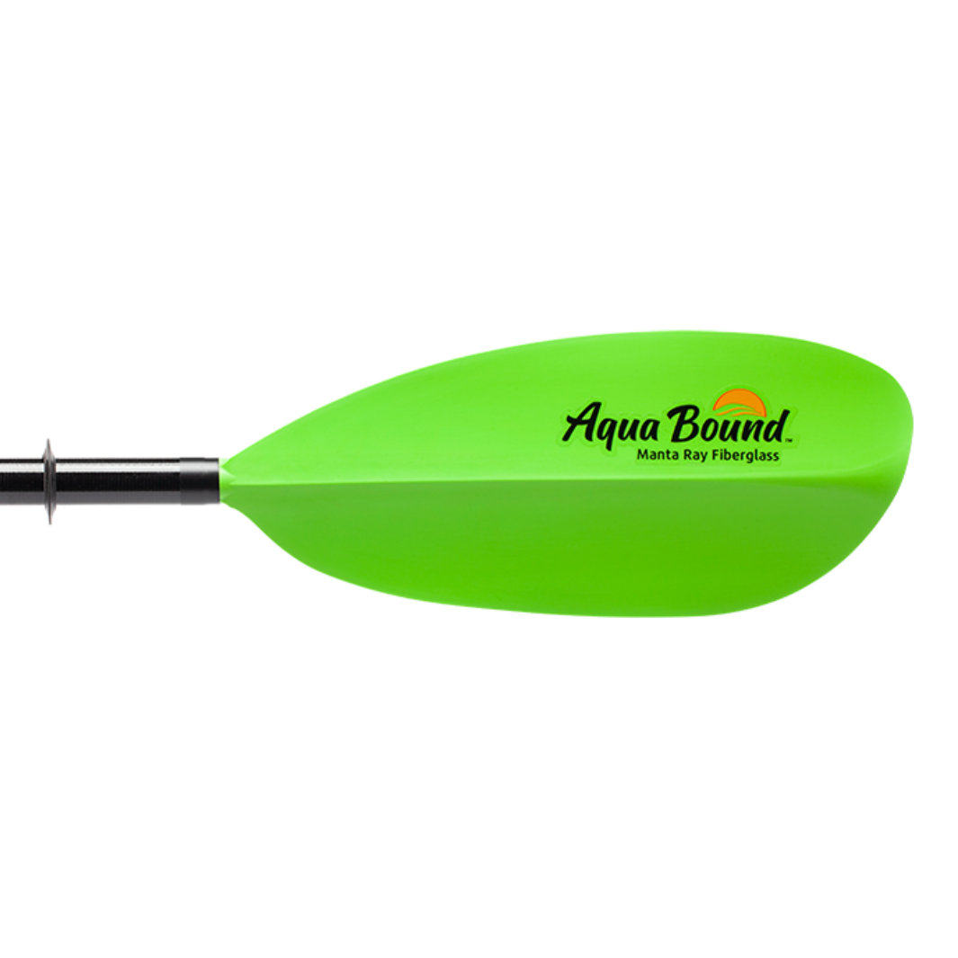 manta ray fiberglass 2-piece snap button electric green right blade#color_electric-green
