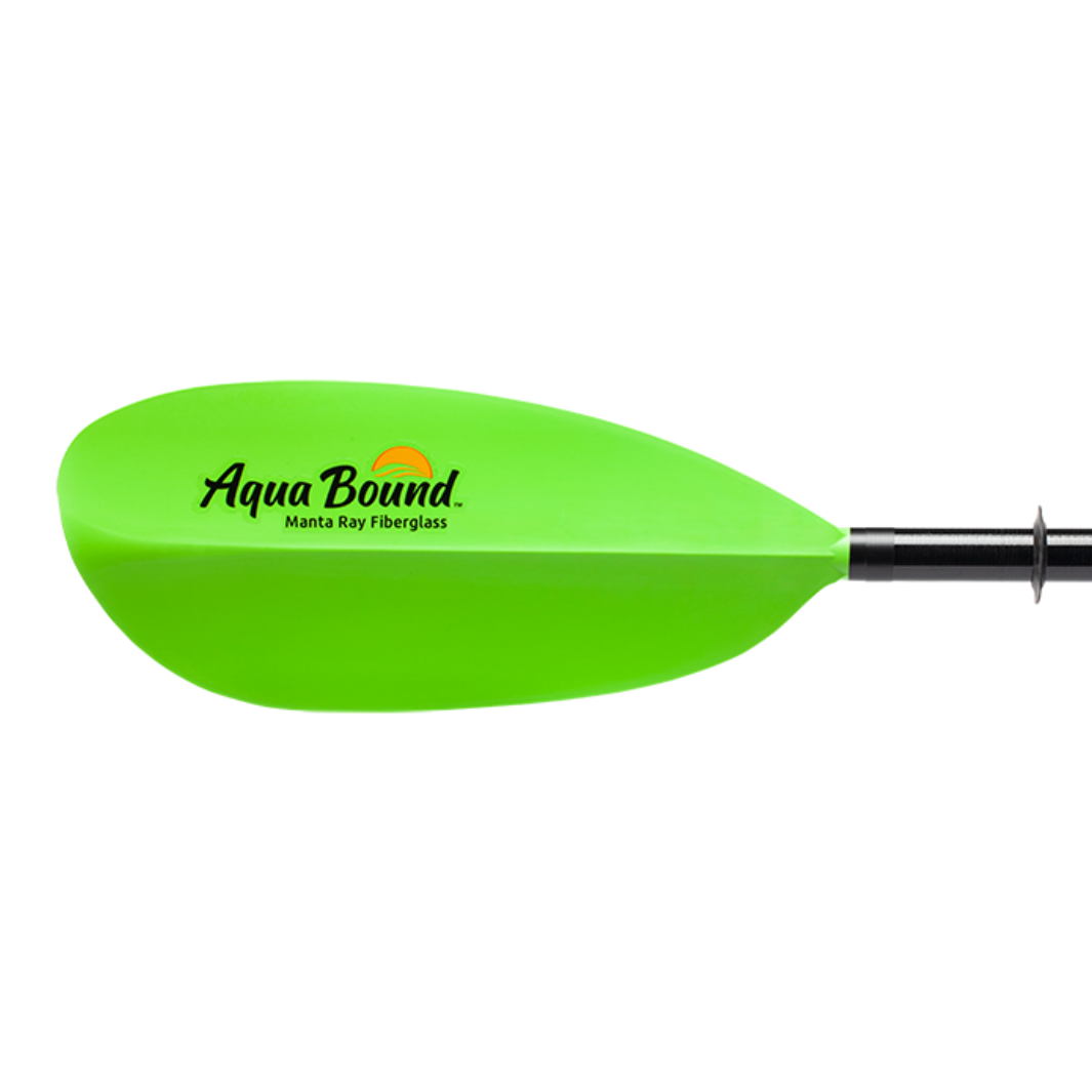 manta ray fiberglass 2-piece snap button electric green left blade#color_electric-green