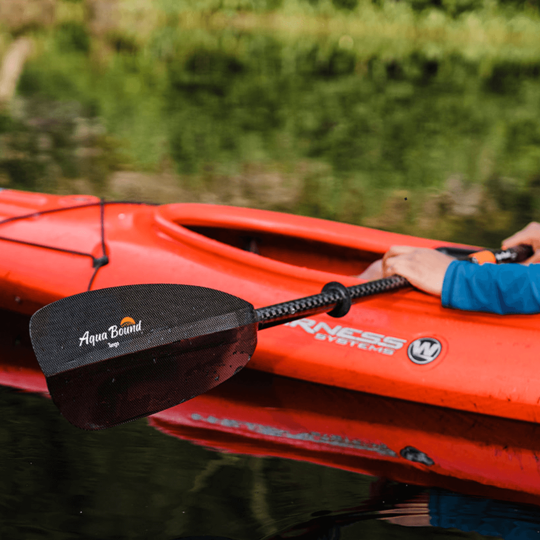 tango carbon 4-piece posi-lok kayak paddle in red kayak