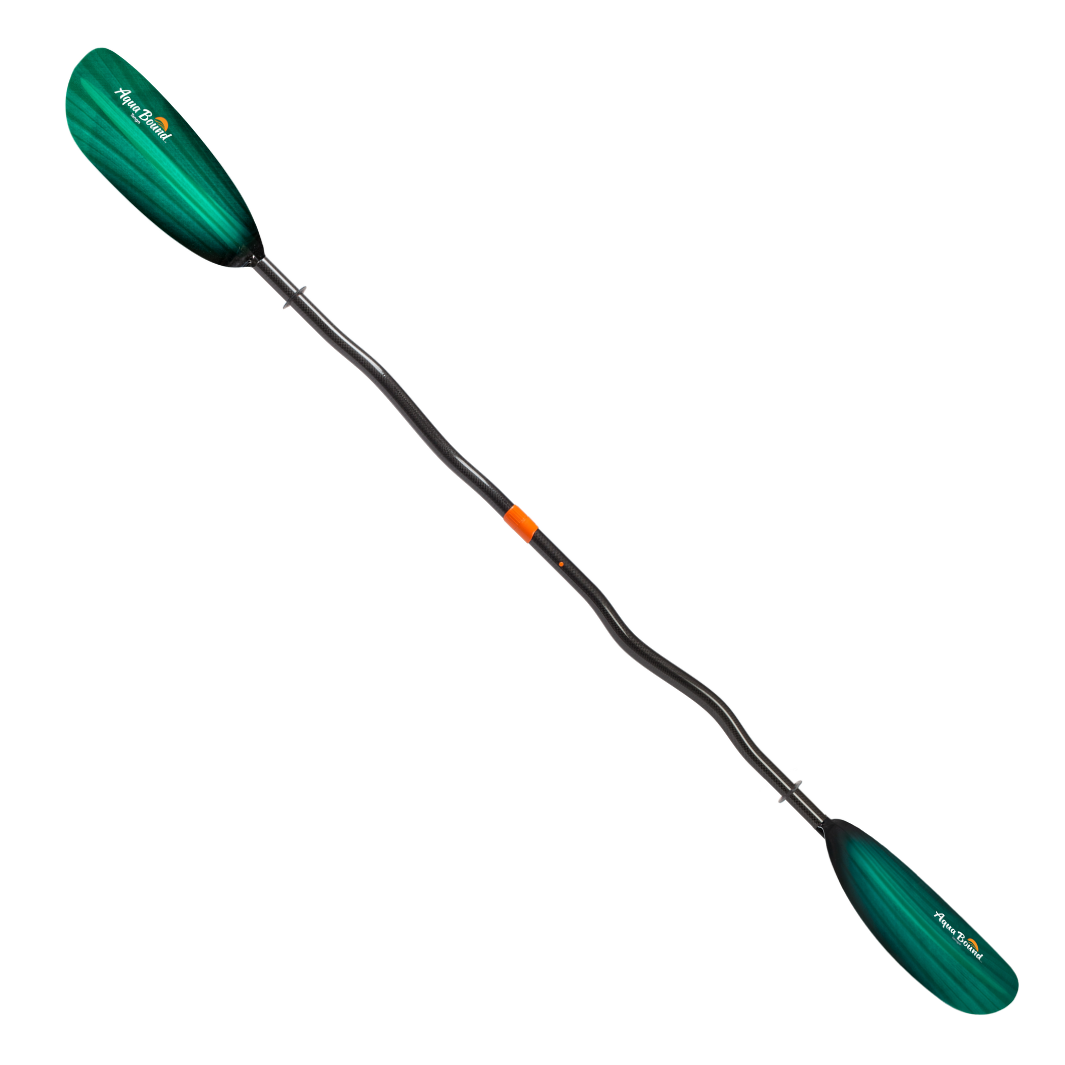 tango fiberglass bent shaft kayak paddle green tide full angled#color_green-tide