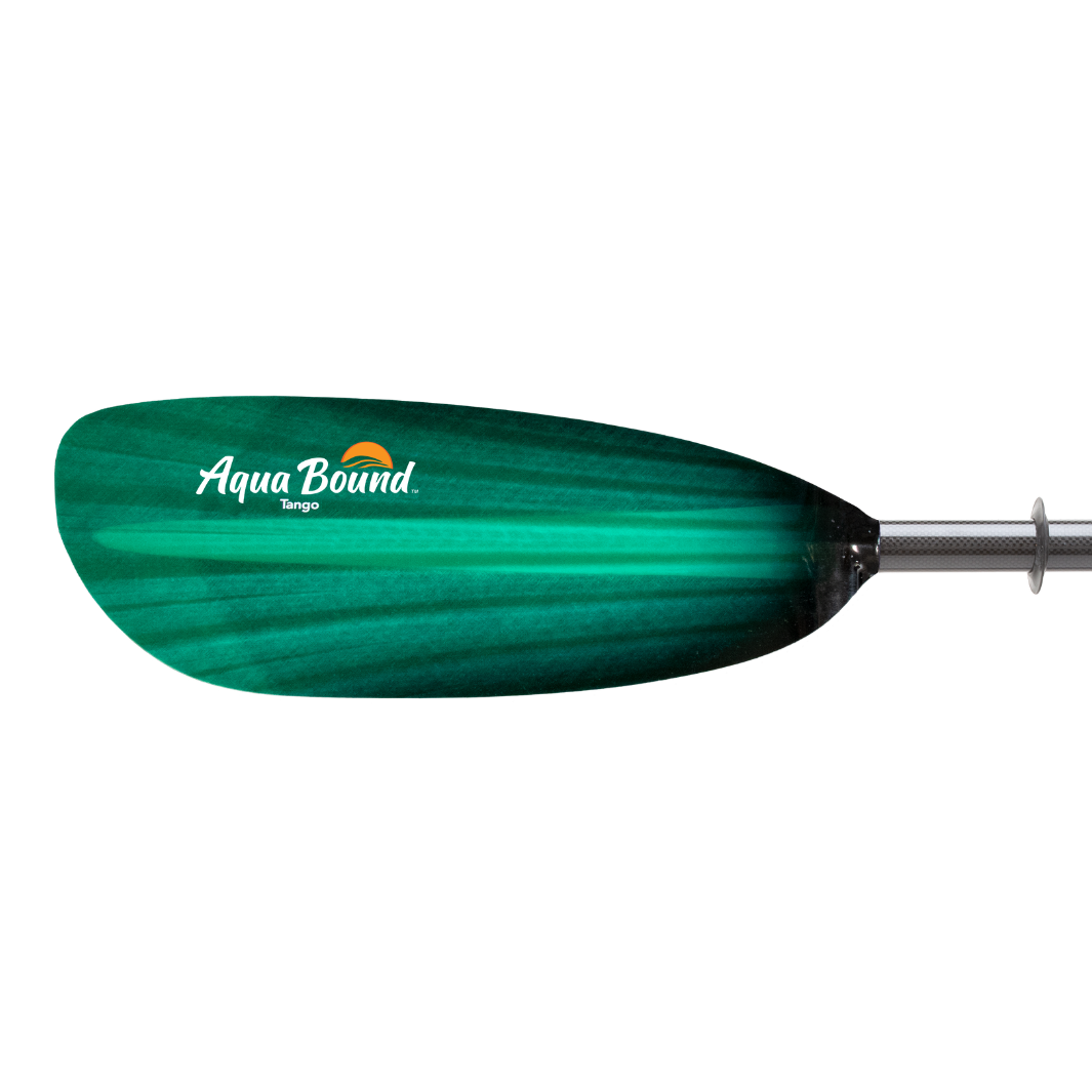 tango fiberglass bent shaft kayak paddle green tide left blade#color_green-tide