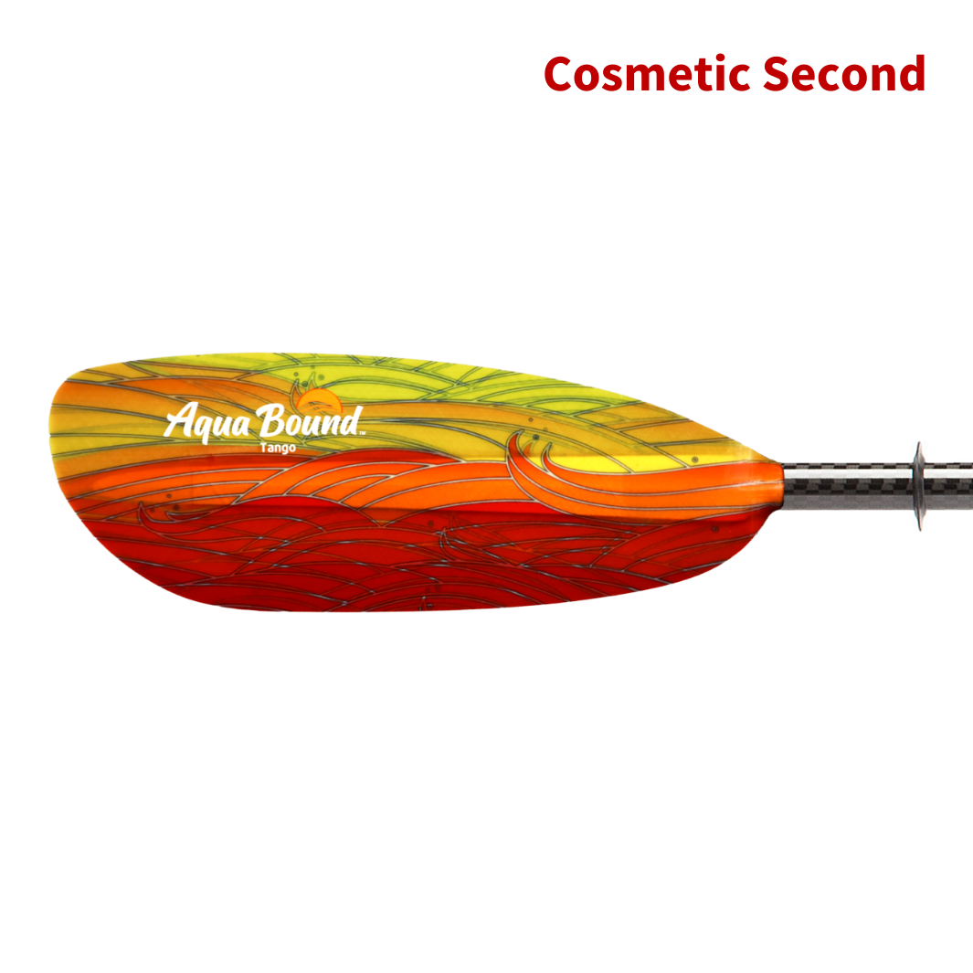 tango fiberglass 2-piece posi-lok kayak paddle fuego left blade#color_fuego