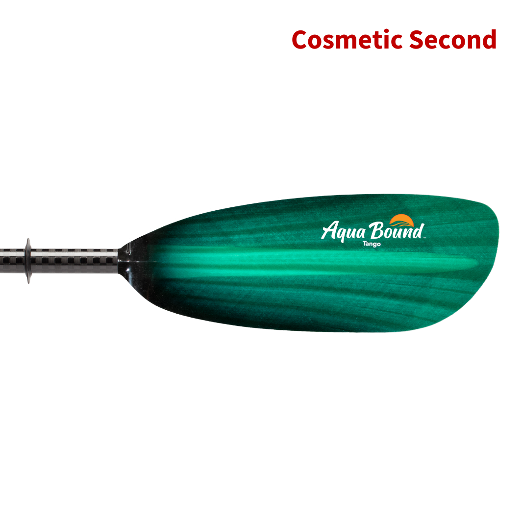 tango fiberglass 2-piece posi-lok kayak paddle green tide right blade#color_green-tide