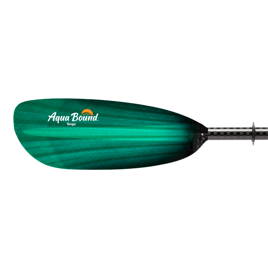 tango fiberglass 2-piece posi-lok kayak paddle green tide left blade#color_green-tide