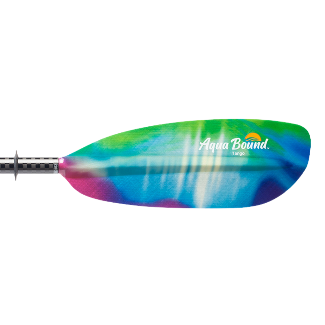 tango fiberglass 2-piece posi-lok kayak paddle northern lights right blade#color_northern-lights
