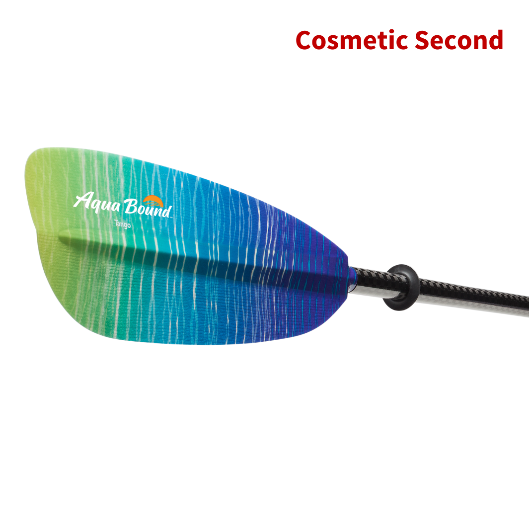 tango fiberglass 2-piece posi-lok kayak paddle sunwave left blade angled#color_sunwave
