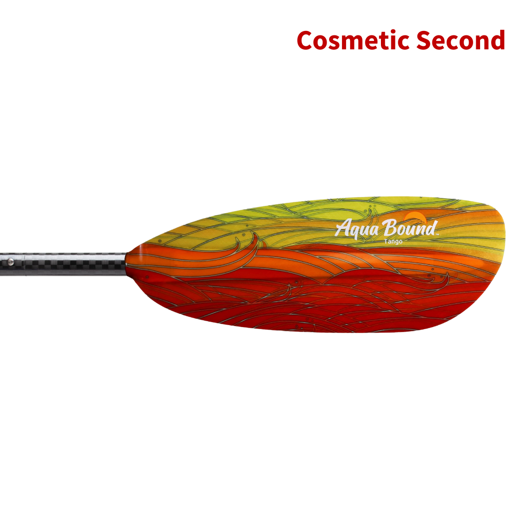 tango fiberglass 4-piece posi-lok kayak paddle fuego right blade#color_fuego