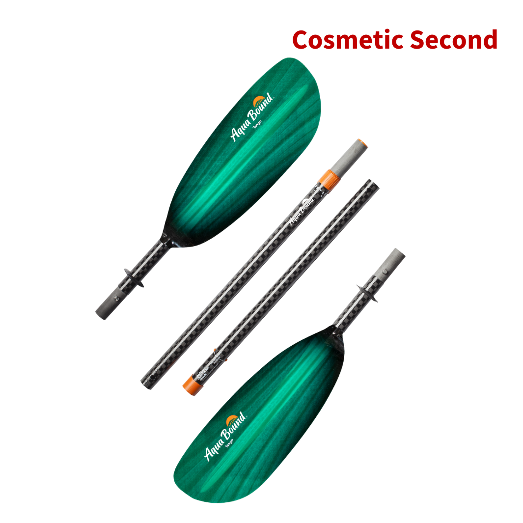 tango fiberglass 4-piece posi-lok kayak paddle green tide breakdown#color_green-tide
