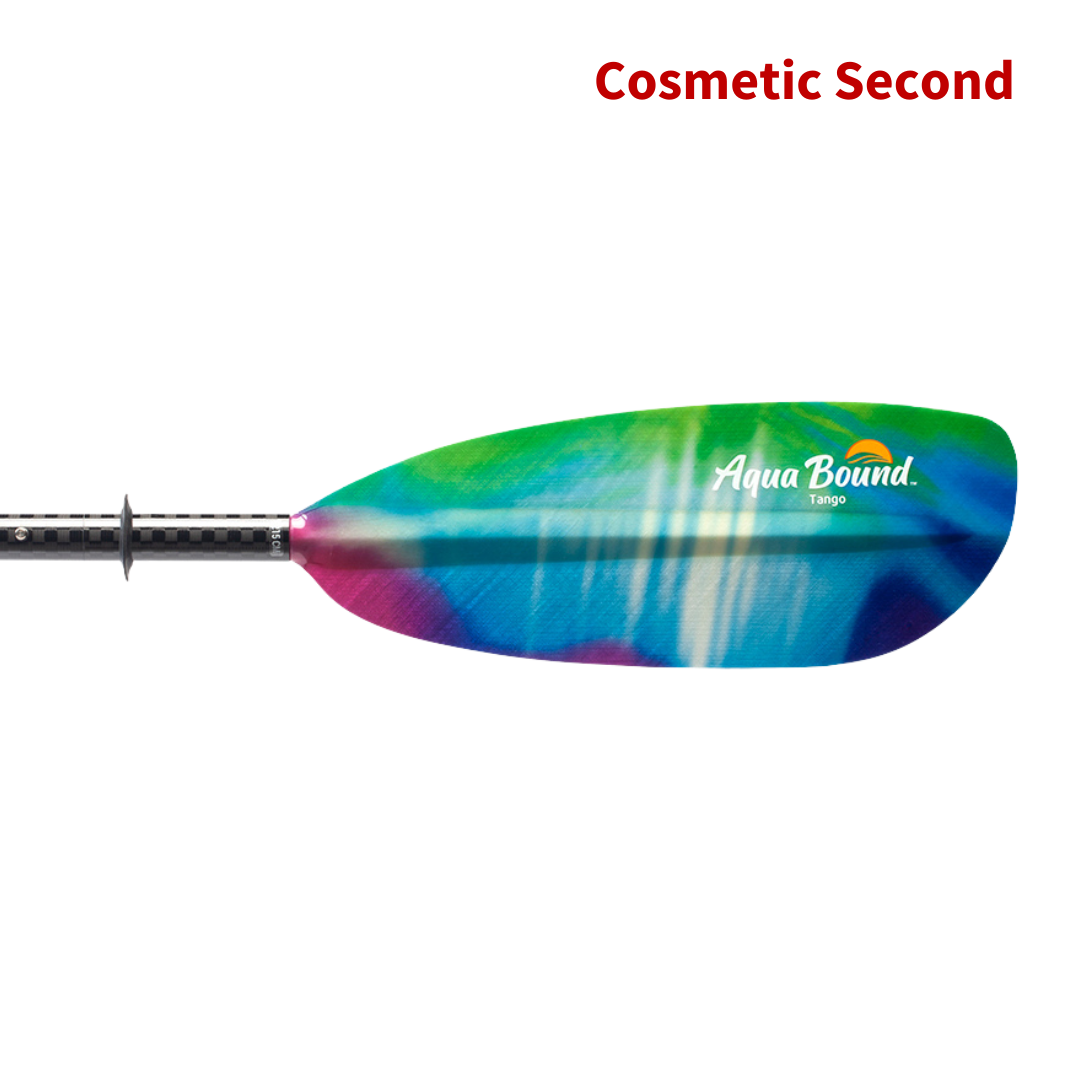 tango fiberglass 4-piece posi-lok kayak paddle northern lights right blade#color_northern-lights