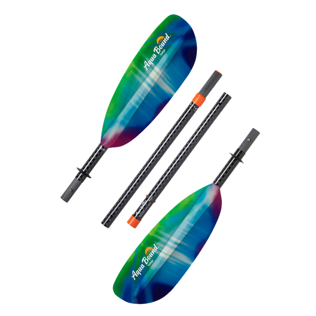 tango fiberglass 4-piece posi-lok kayak paddle northern lights breakdown#color_northern-lights